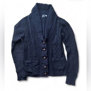 Roxy Black Cable Knit Cardigan Sweater